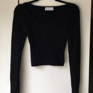 Cropped super soft black sweater